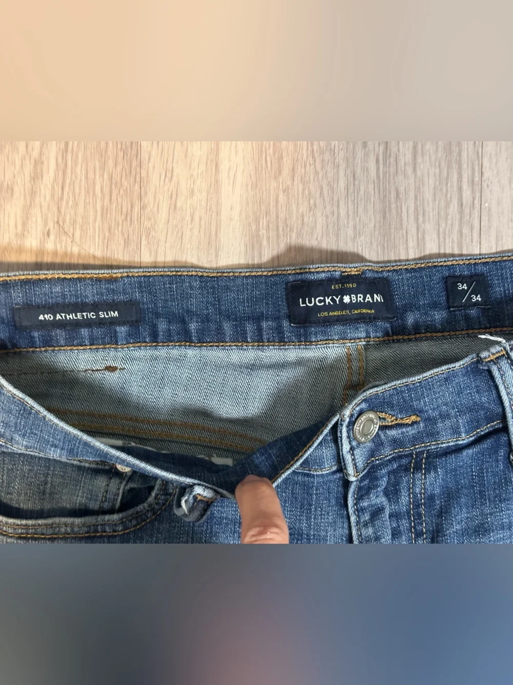 Lucky Brand Jeans Mens 34x34 Blue 410 Athletic Slim Medium Wash